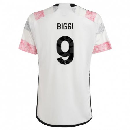 Kandiny Niño Camiseta Silvano Biggi #9 Blanco Rosa 2ª Equipación 2023/24 La Camisa Chile