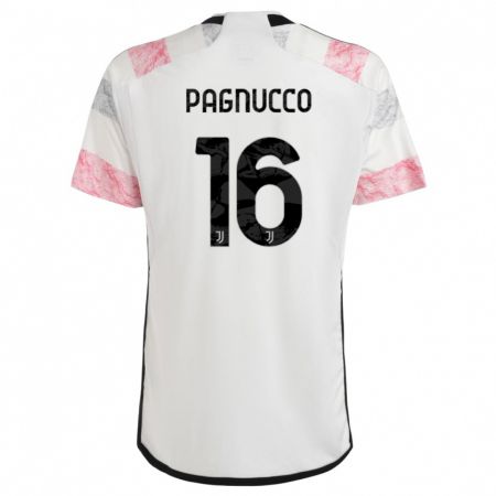Kandiny Niño Camiseta Filippo Pagnucco #16 Blanco Rosa 2ª Equipación 2023/24 La Camisa Chile