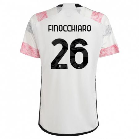 Kandiny Niño Camiseta Gabriele Finocchiaro #26 Blanco Rosa 2ª Equipación 2023/24 La Camisa Chile