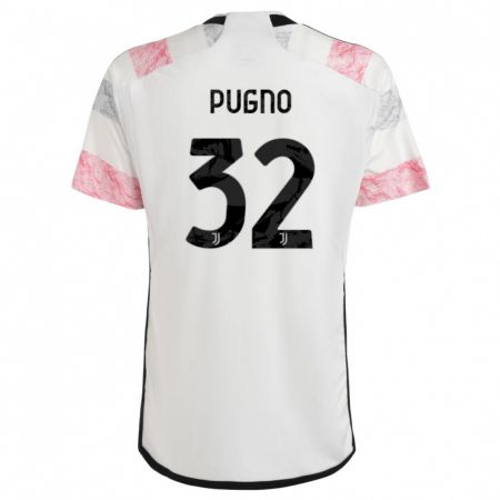 Kandiny Niño Camiseta Diego Pugno #32 Blanco Rosa 2ª Equipación 2023/24 La Camisa Chile