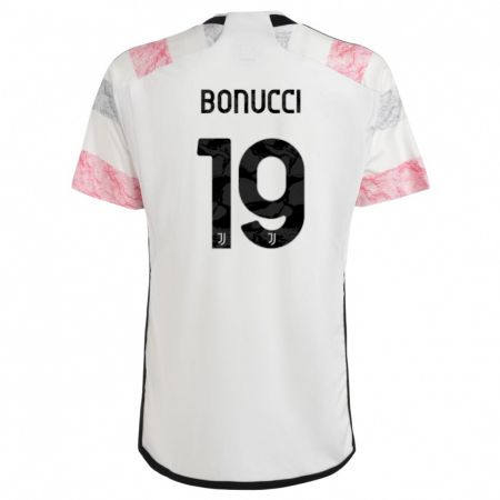 Kandiny Niño Camiseta Leonardo Bonucci #19 Blanco Rosa 2ª Equipación 2023/24 La Camisa Chile