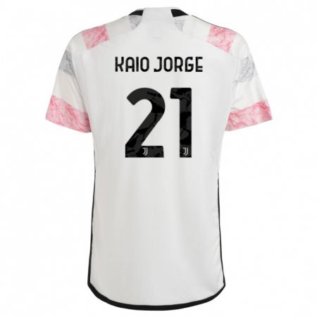 Kandiny Niño Camiseta Kaio Jorge #21 Blanco Rosa 2ª Equipación 2023/24 La Camisa Chile