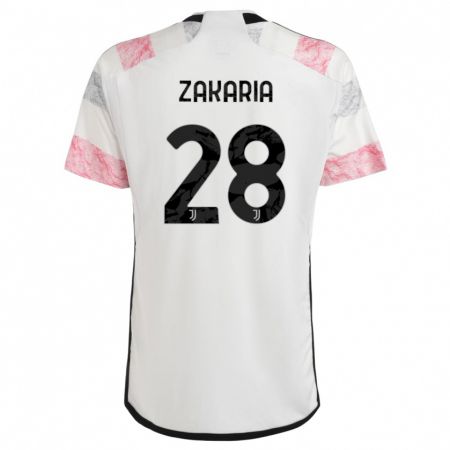 Kandiny Niño Camiseta Denis Zakaria #28 Blanco Rosa 2ª Equipación 2023/24 La Camisa Chile