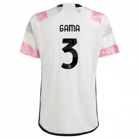 Kandiny Niño Camiseta Sara Gama #3 Blanco Rosa 2ª Equipación 2023/24 La Camisa Chile