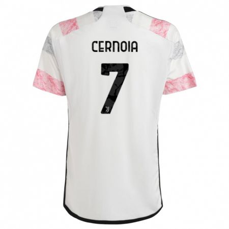 Kandiny Niño Camiseta Valentina Cernoia #7 Blanco Rosa 2ª Equipación 2023/24 La Camisa Chile