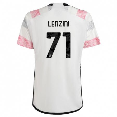 Kandiny Niño Camiseta Martina Lenzini #71 Blanco Rosa 2ª Equipación 2023/24 La Camisa Chile