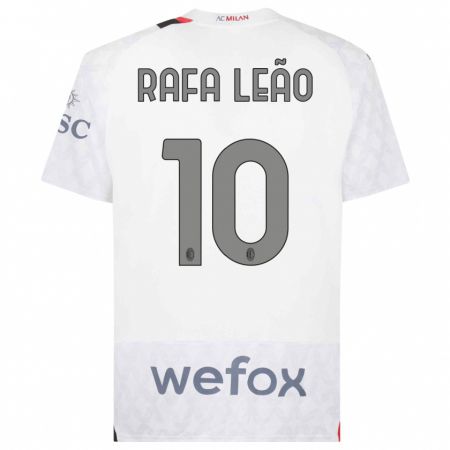 Kandiny Niño Camiseta Rafael Leão #10 Blanco 2ª Equipación 2023/24 La Camisa Chile