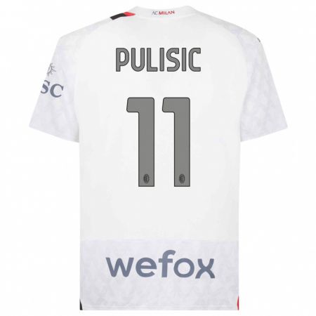 Kandiny Niño Camiseta Christian Pulisic #11 Blanco 2ª Equipación 2023/24 La Camisa Chile