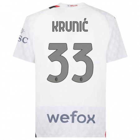 Kandiny Niño Camiseta Rade Krunic #33 Blanco 2ª Equipación 2023/24 La Camisa Chile