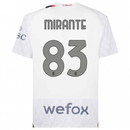 Kandiny Niño Camiseta Antonio Mirante #83 Blanco 2ª Equipación 2023/24 La Camisa Chile