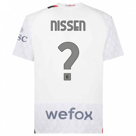 Kandiny Niño Camiseta Fredrik Nissen #0 Blanco 2ª Equipación 2023/24 La Camisa Chile