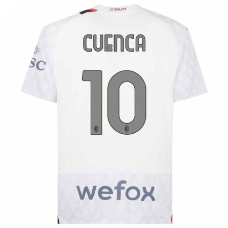 Kandiny Niño Camiseta Hugo Cuenca #10 Blanco 2ª Equipación 2023/24 La Camisa Chile