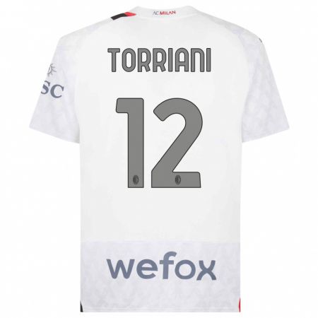 Kandiny Niño Camiseta Lorenzo Torriani #12 Blanco 2ª Equipación 2023/24 La Camisa Chile