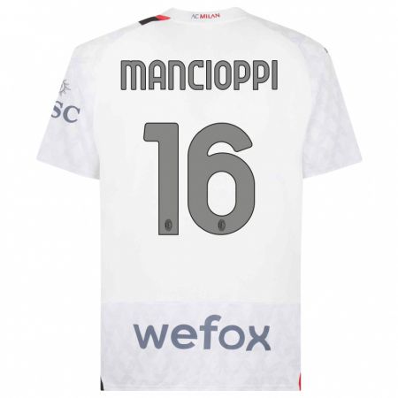 Kandiny Niño Camiseta Tommaso Mancioppi #16 Blanco 2ª Equipación 2023/24 La Camisa Chile