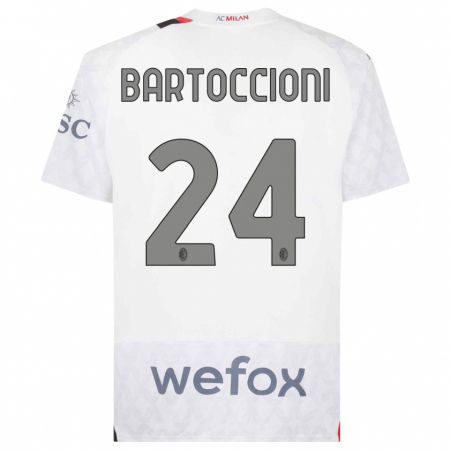 Kandiny Niño Camiseta Andrea Bartoccioni #24 Blanco 2ª Equipación 2023/24 La Camisa Chile
