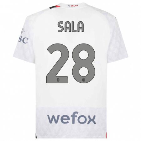 Kandiny Niño Camiseta Emanuele Sala #28 Blanco 2ª Equipación 2023/24 La Camisa Chile