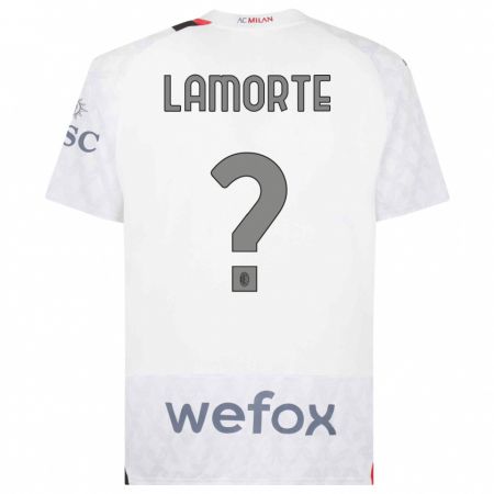 Kandiny Niño Camiseta Alessandro Lamorte #0 Blanco 2ª Equipación 2023/24 La Camisa Chile
