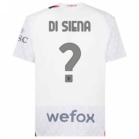 Kandiny Niño Camiseta Andrea Di Siena #0 Blanco 2ª Equipación 2023/24 La Camisa Chile
