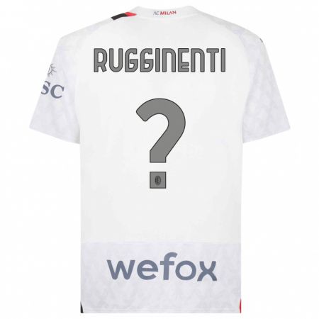 Kandiny Niño Camiseta Omar Rugginenti #0 Blanco 2ª Equipación 2023/24 La Camisa Chile