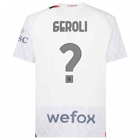 Kandiny Niño Camiseta Matteo Geroli #0 Blanco 2ª Equipación 2023/24 La Camisa Chile