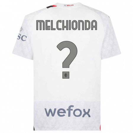 Kandiny Niño Camiseta Marco Melchionda #0 Blanco 2ª Equipación 2023/24 La Camisa Chile