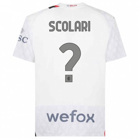 Kandiny Niño Camiseta Davide Scolari #0 Blanco 2ª Equipación 2023/24 La Camisa Chile