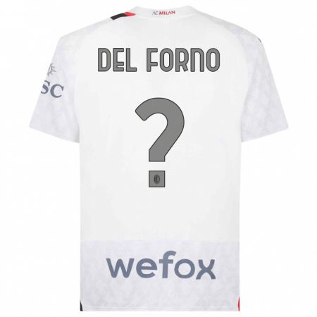 Kandiny Niño Camiseta Luca Del Forno #0 Blanco 2ª Equipación 2023/24 La Camisa Chile