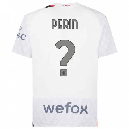 Kandiny Niño Camiseta Ernesto Perin #0 Blanco 2ª Equipación 2023/24 La Camisa Chile