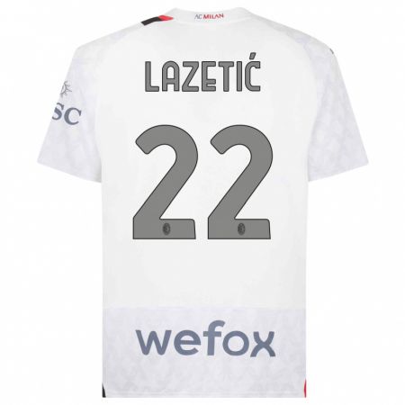Kandiny Niño Camiseta Marko Lazetic #22 Blanco 2ª Equipación 2023/24 La Camisa Chile