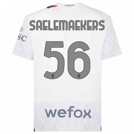 Kandiny Niño Camiseta Alexis Saelemaekers #56 Blanco 2ª Equipación 2023/24 La Camisa Chile