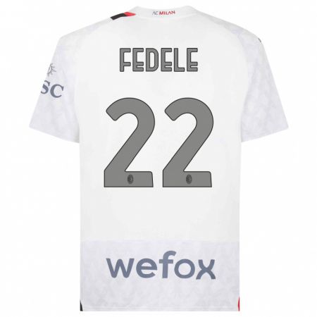 Kandiny Niño Camiseta Noemi Fedele #22 Blanco 2ª Equipación 2023/24 La Camisa Chile