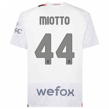 Kandiny Niño Camiseta Giorgia Miotto #44 Blanco 2ª Equipación 2023/24 La Camisa Chile