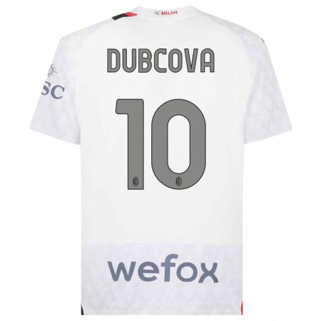 Kandiny Niño Camiseta Kamila Dubcova #10 Blanco 2ª Equipación 2023/24 La Camisa Chile