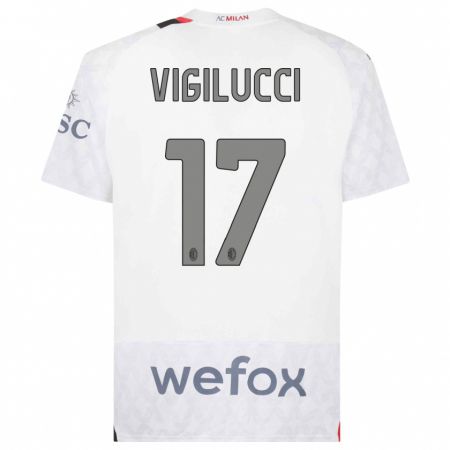 Kandiny Niño Camiseta Valery Vigilucci #17 Blanco 2ª Equipación 2023/24 La Camisa Chile
