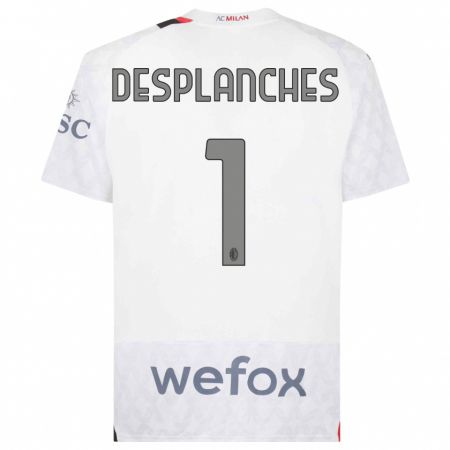 Kandiny Niño Camiseta Sebastiano Desplanches #1 Blanco 2ª Equipación 2023/24 La Camisa Chile