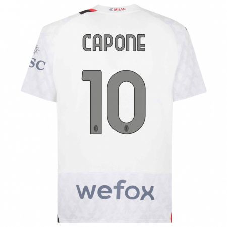 Kandiny Niño Camiseta Andrea Capone #10 Blanco 2ª Equipación 2023/24 La Camisa Chile