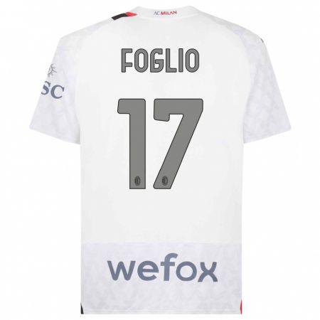 Kandiny Niño Camiseta Christian Foglio #17 Blanco 2ª Equipación 2023/24 La Camisa Chile