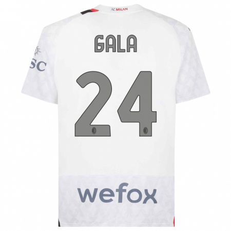 Kandiny Niño Camiseta Antonio Gala #24 Blanco 2ª Equipación 2023/24 La Camisa Chile