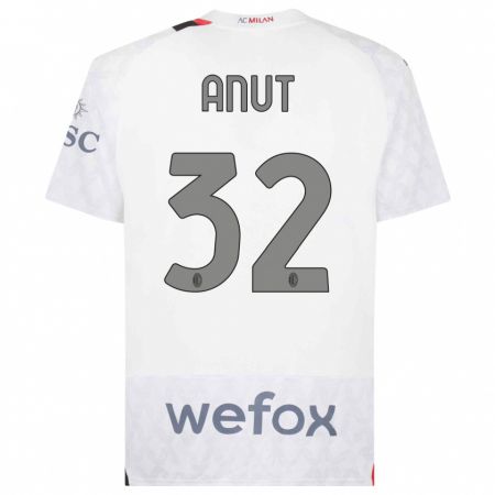 Kandiny Niño Camiseta Niccolo Anut #32 Blanco 2ª Equipación 2023/24 La Camisa Chile