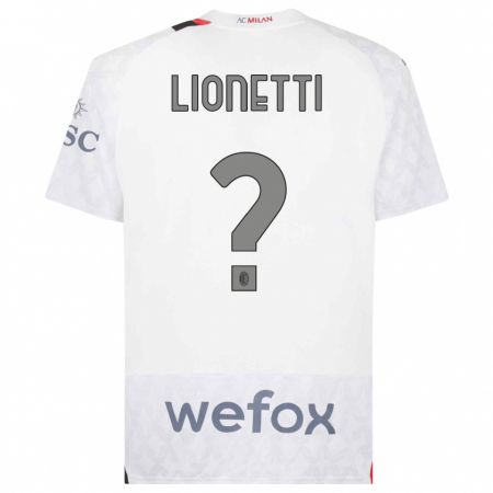 Kandiny Niño Camiseta Francesco Lionetti #0 Blanco 2ª Equipación 2023/24 La Camisa Chile