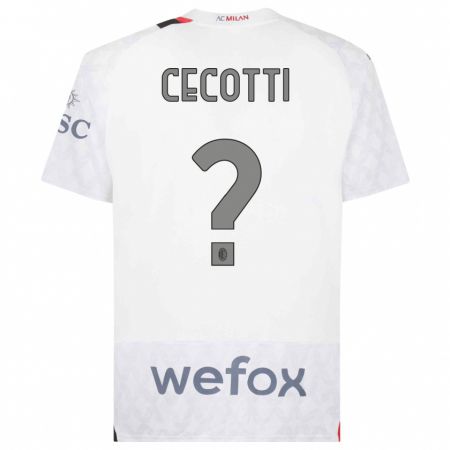 Kandiny Niño Camiseta Tommaso Cecotti #0 Blanco 2ª Equipación 2023/24 La Camisa Chile