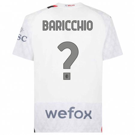 Kandiny Niño Camiseta Luca Baricchio #0 Blanco 2ª Equipación 2023/24 La Camisa Chile