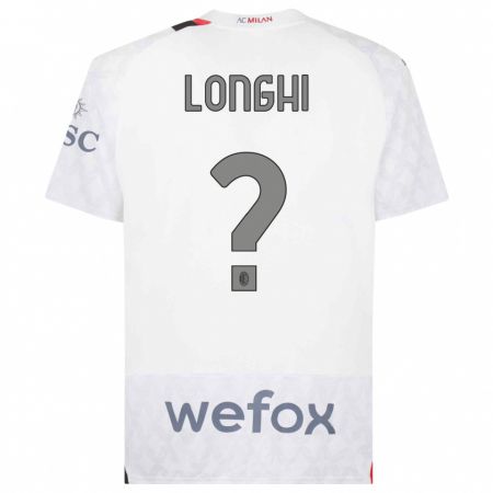 Kandiny Niño Camiseta Jordan Longhi #0 Blanco 2ª Equipación 2023/24 La Camisa Chile