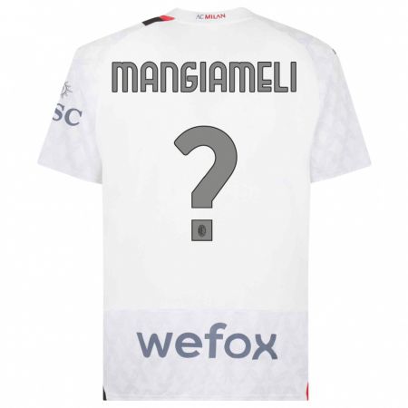 Kandiny Niño Camiseta Federico Mangiameli #0 Blanco 2ª Equipación 2023/24 La Camisa Chile