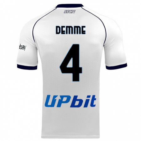 Kandiny Niño Camiseta Diego Demme #4 Blanco 2ª Equipación 2023/24 La Camisa Chile