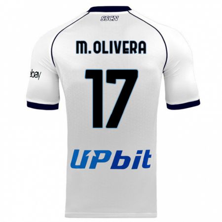Kandiny Niño Camiseta Mathías Olivera #17 Blanco 2ª Equipación 2023/24 La Camisa Chile