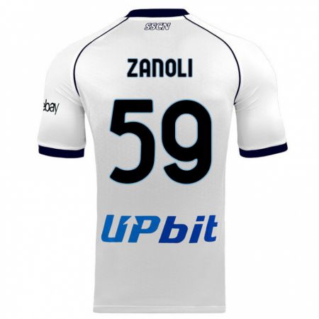 Kandiny Niño Camiseta Alessandro Zanoli #59 Blanco 2ª Equipación 2023/24 La Camisa Chile