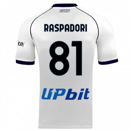 Kandiny Niño Camiseta Giacomo Raspadori #81 Blanco 2ª Equipación 2023/24 La Camisa Chile