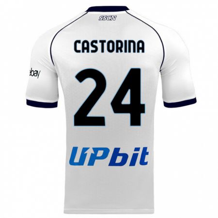 Kandiny Niño Camiseta Alessandro Castorina #24 Blanco 2ª Equipación 2023/24 La Camisa Chile