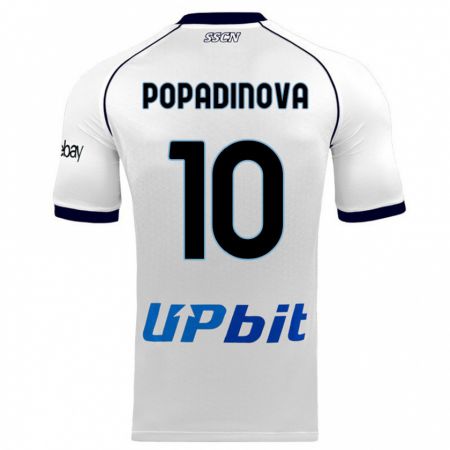 Kandiny Niño Camiseta Evdokiya Popadinova #10 Blanco 2ª Equipación 2023/24 La Camisa Chile